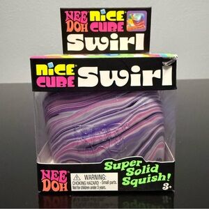 Schylling NeeDoh Nice Cube Swirl Sensory Toy - Pink/Purple/Black